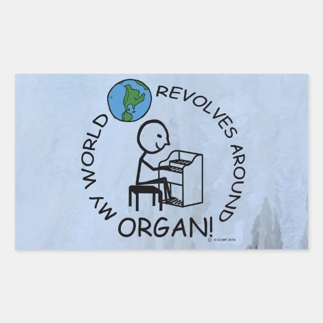 Retangular Órgão - O mundo volta-se ao redor do adesivo retan (Frente)