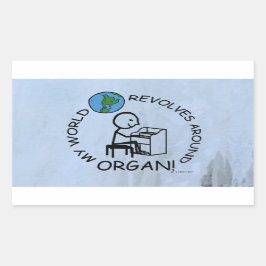 Retangular Órgão - O mundo volta-se ao redor do adesivo retan