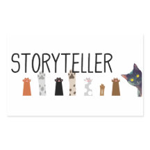 Paws de contar histórias no trabalho - adesivo do 