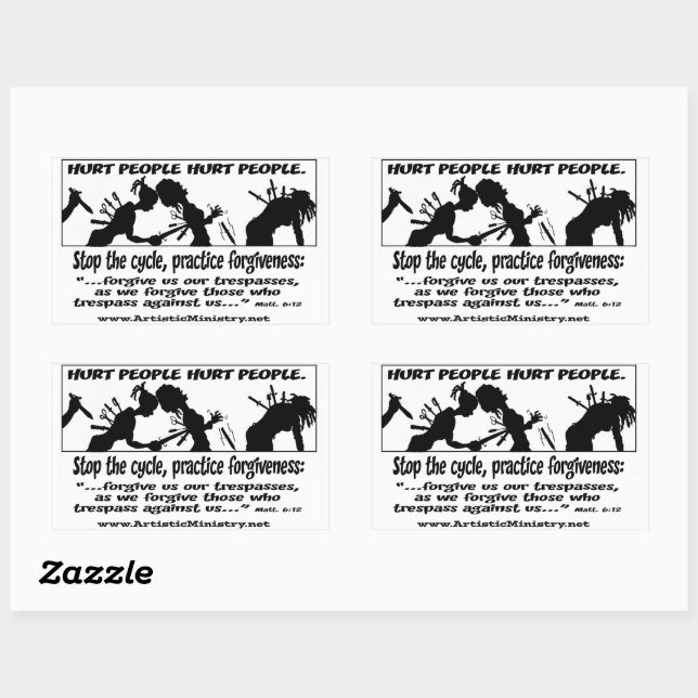 Retangular Pessoas Hurt Pessoas White, adesivo de retângulo (Folha)