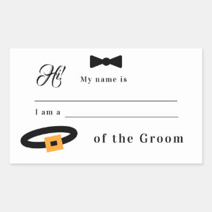 Retangular Relação com o adesivo de Casamento do Groom