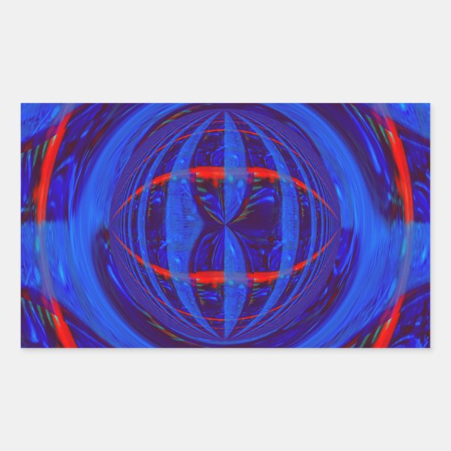 Retangular retângulo com adesivo Azul Escuro Orb (Frente)
