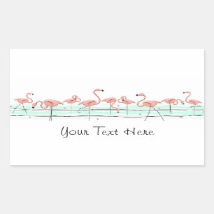 Retangular Retângulo do adesivo da Linha Flamingos