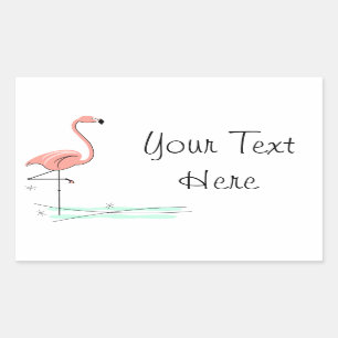 Retangular Retângulo do adesivo de Texto Flamingos