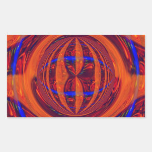 Retangular Retângulo do adesivo vermelho orb