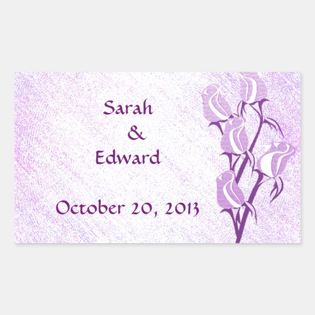 Retangular Rosa roxo Guarde o adesivo de data (Frente)