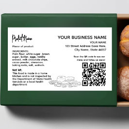 Retangular rótulo de adesivo de código QR Cottage Law Food