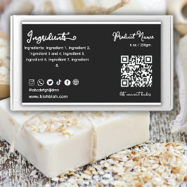 Retangular Rótulo de Adesivo de Produto de Ingrediente Preto 