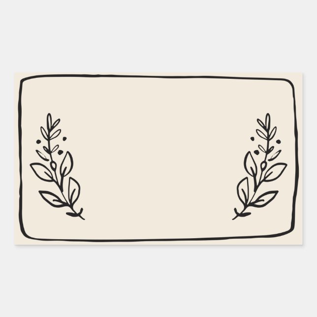 Retangular Rótulo de Adesivo em Branco para Pote / Tempero VI (Frente)