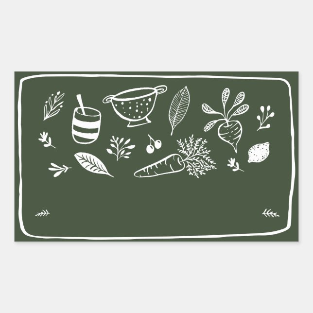 Retangular Rótulo de Adesivo em Branco para Pote / Tempero VI (Frente)