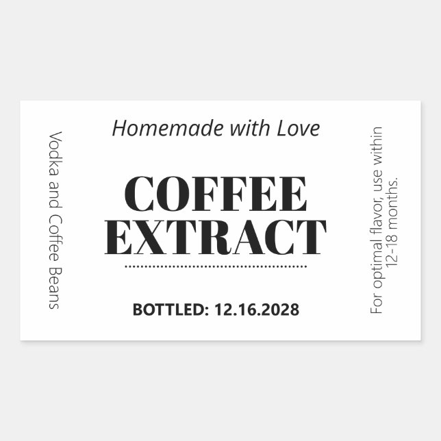 Retangular Rótulo Moderno de Adesivo de Extrato de Café ZEX_0 (Frente)