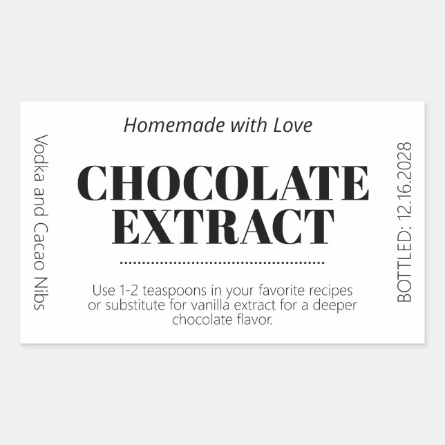 Retangular Rótulo Moderno de Adesivo de Extrato de Chocolate  (Frente)