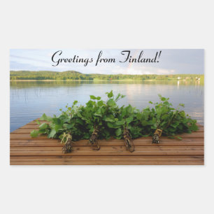 Retangular Saudações do adesivo finlandês