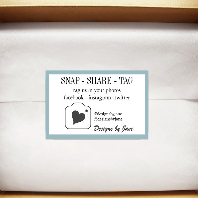 Retangular Snap Share Tag Adesivo Pequena Empresa (Criador carregado)