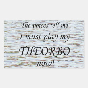 Retangular Theorbo Voices diz que deve jogar adesivo retangul