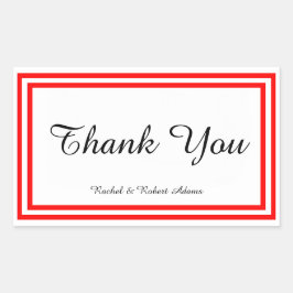 Retangular Trim Vermelho Duplo - Adesivo Retângulo