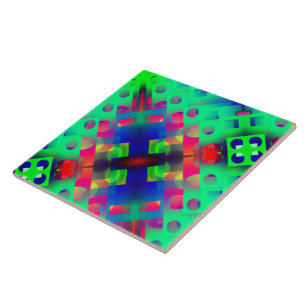 Retângulo colorido com buraco, afundado no centro