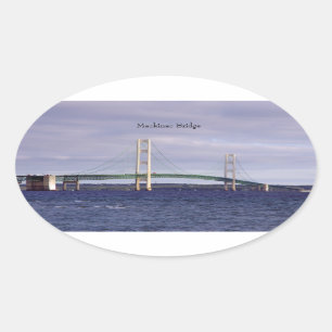 Retângulo da ponte de Mackinac ou etiqueta do ova