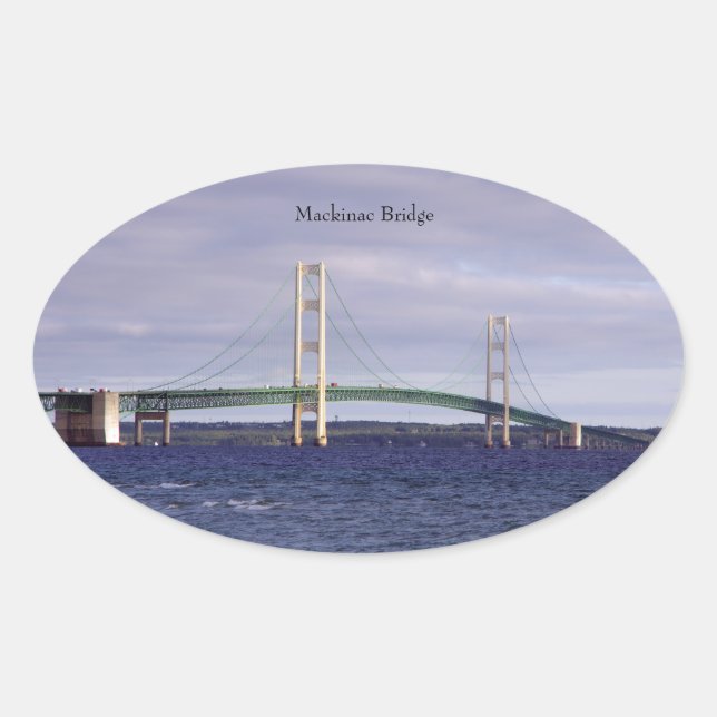 Retângulo de ponte Mackinac ou adesivo oval (Frente)