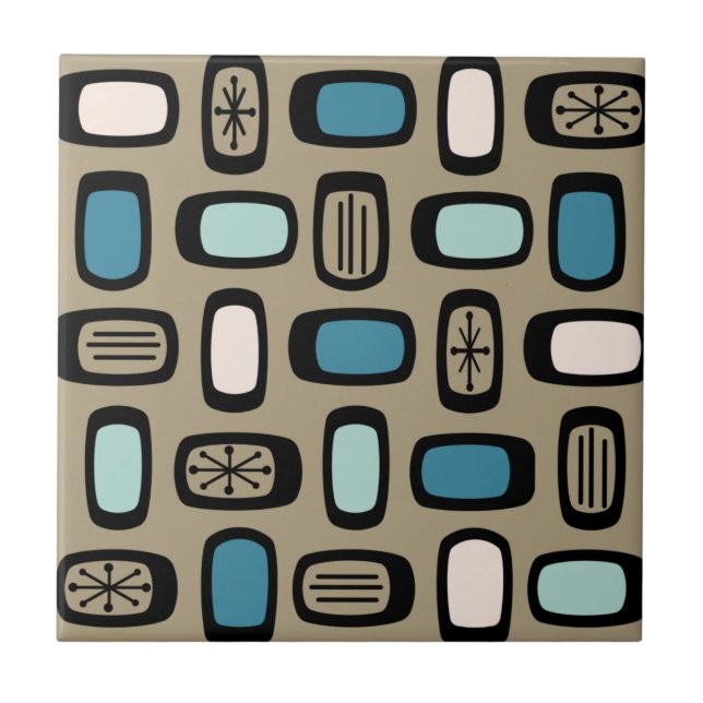 Retângulos Arredondados MCM do Meio-Século Azul Do (Frente)