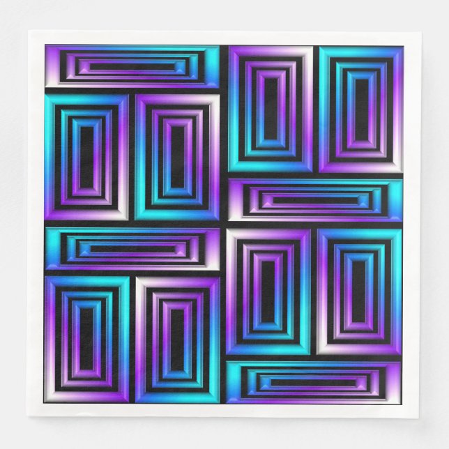 retângulos geométricos guardanapos de papel (Frente)