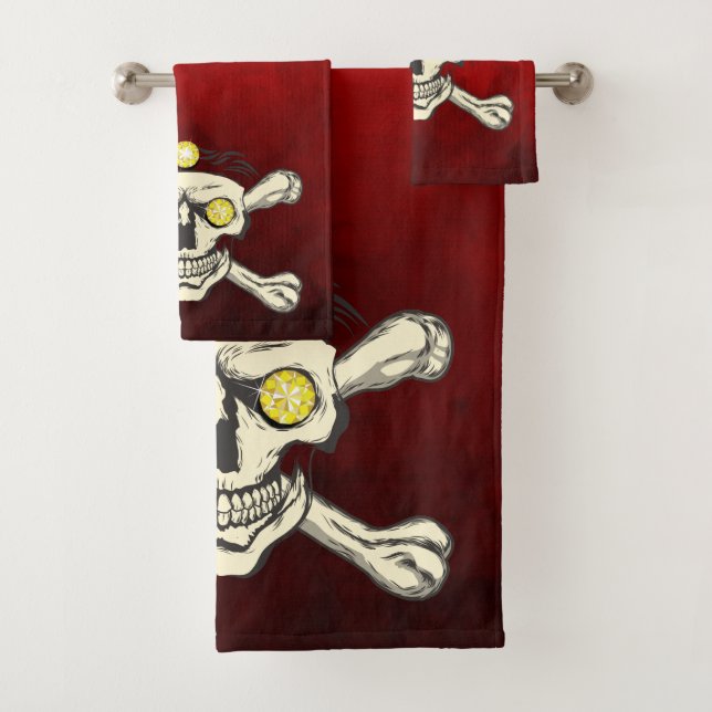 Retinestones Caveira e Crossbones Conjunto de Toal (Insitu)