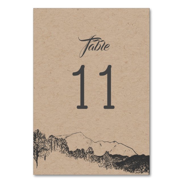 Retirada De Montanha ⎢ Cartão De Mesa De Casamento (Frente)