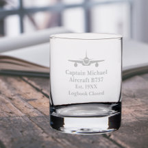 Retirement Gift Airplane Custom Pilot info Whiskey