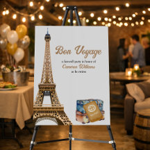 Retirement Travel Theme Bon Voyage Eifel Tower
