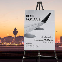 Retirement Travel Theme Modern Plane Bon Voyage
