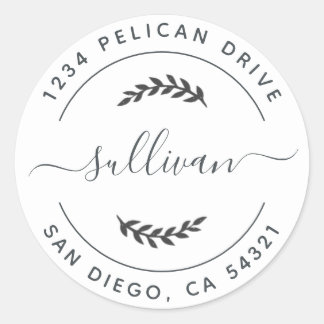 Retornar o adesivo redondo de endereço