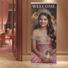 Elegante cor-de-rosa Quinceañera - Banner de boas-