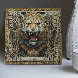 Retrato à Espírito do Tigre Tribal Personalizado