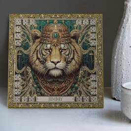 Retrato à Espírito do Tigre Tribal Personalizado