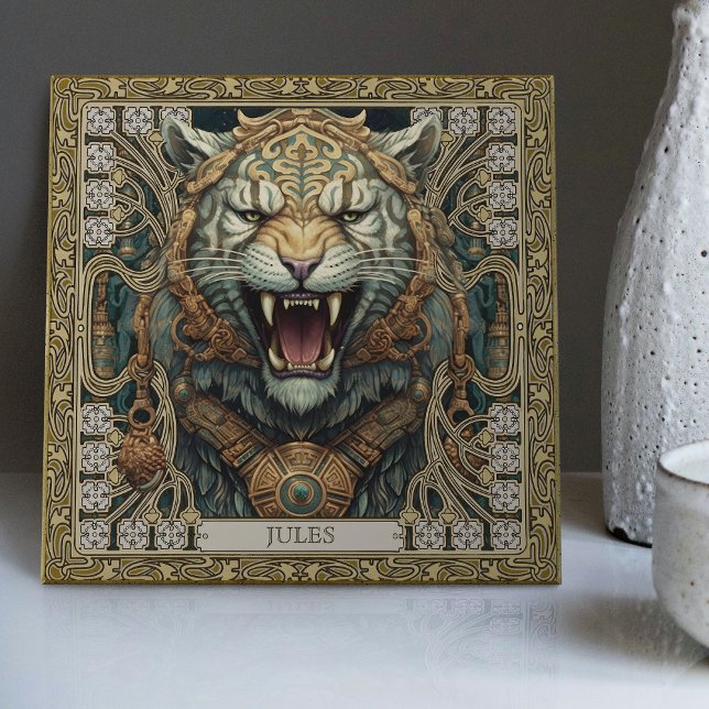 Retrato à Espírito do Tigre Tribal Personalizado (Criador carregado)