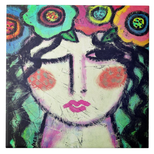 Retrato Abstrato adorável de uma Mulher (Frente)