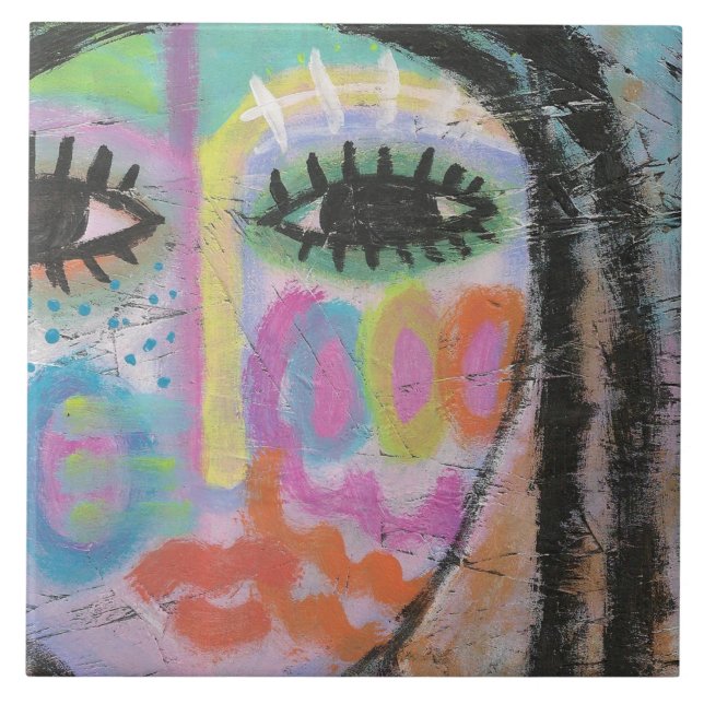 Retrato Abstrato colorido no Conselho OSB (Frente)