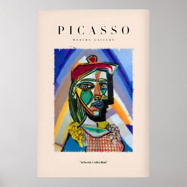Retrato Abstrato de Busto de Picasso Impressão Col (Frente)