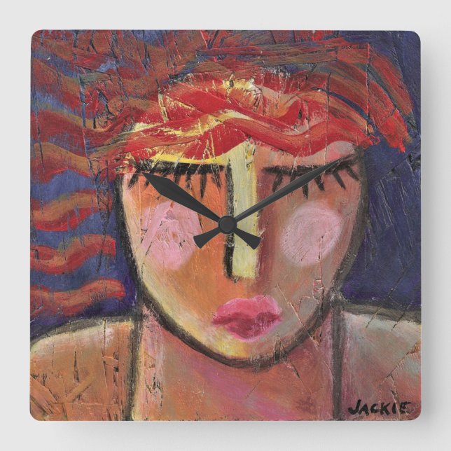 Retrato abstrato de um relógio grande para mulhere (Frente)