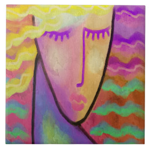 Retrato abstrato de uma mulher loira