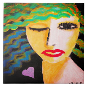 Retrato Abstrato do Coração de uma Mulher