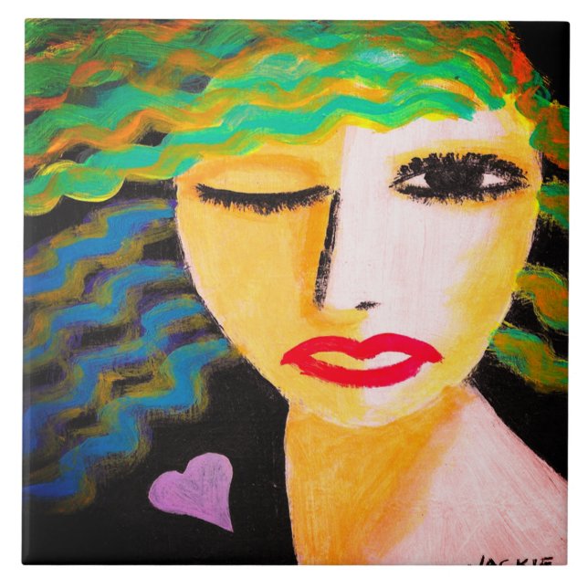 Retrato Abstrato do Coração de uma Mulher (Frente)