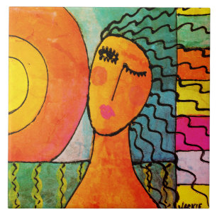 Retrato Abstrato do Nascer do Sol de uma Mulher