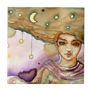 Retrato abstrato e mulher bonito