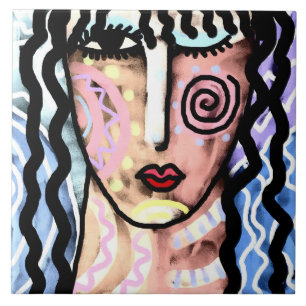 Retrato Abstrato Funky de uma Mulher