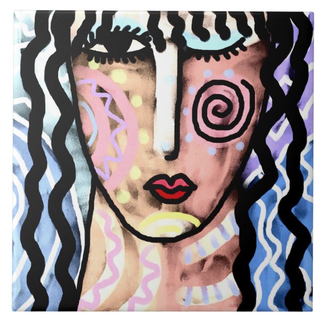 Retrato Abstrato Funky de uma Mulher (Frente)