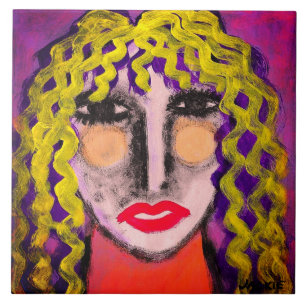 Retrato Abstrato Funky de uma Mulher