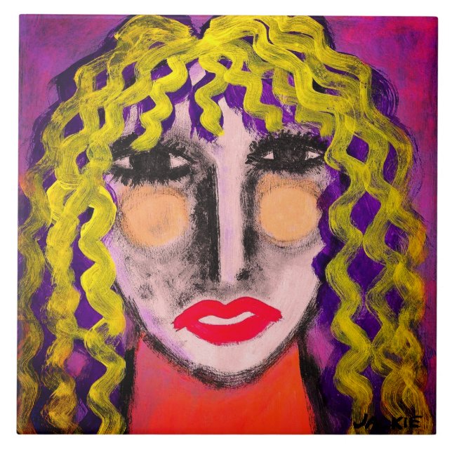 Retrato Abstrato Funky de uma Mulher (Frente)
