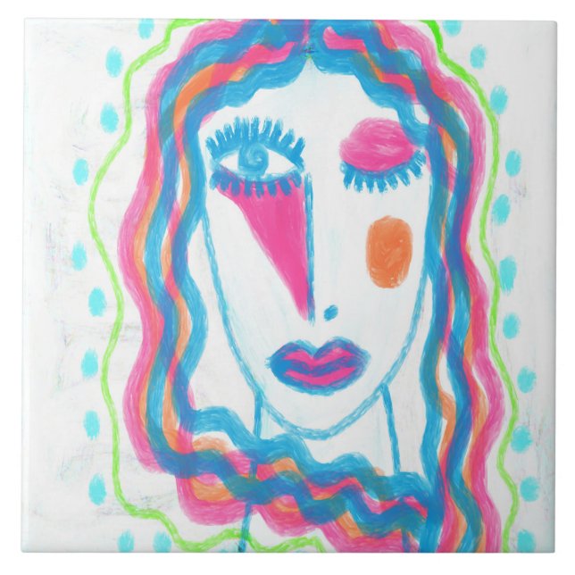 Retrato Abstrato Funky de uma Mulher (Frente)