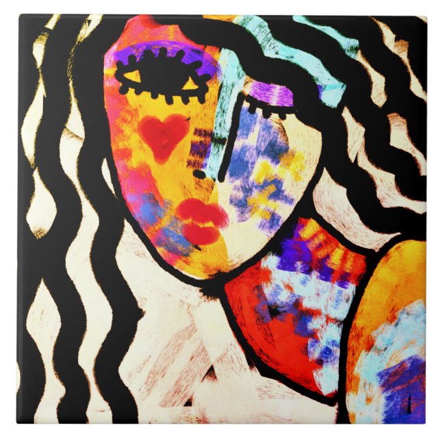 Retrato Abstrato Funky de uma Mulher (Frente)